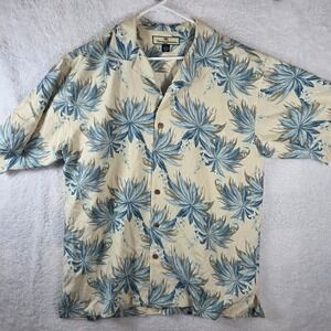 Tommy Bahama Silk Aloha Shirt Men's Medium Tropical Floral Short Sleeve